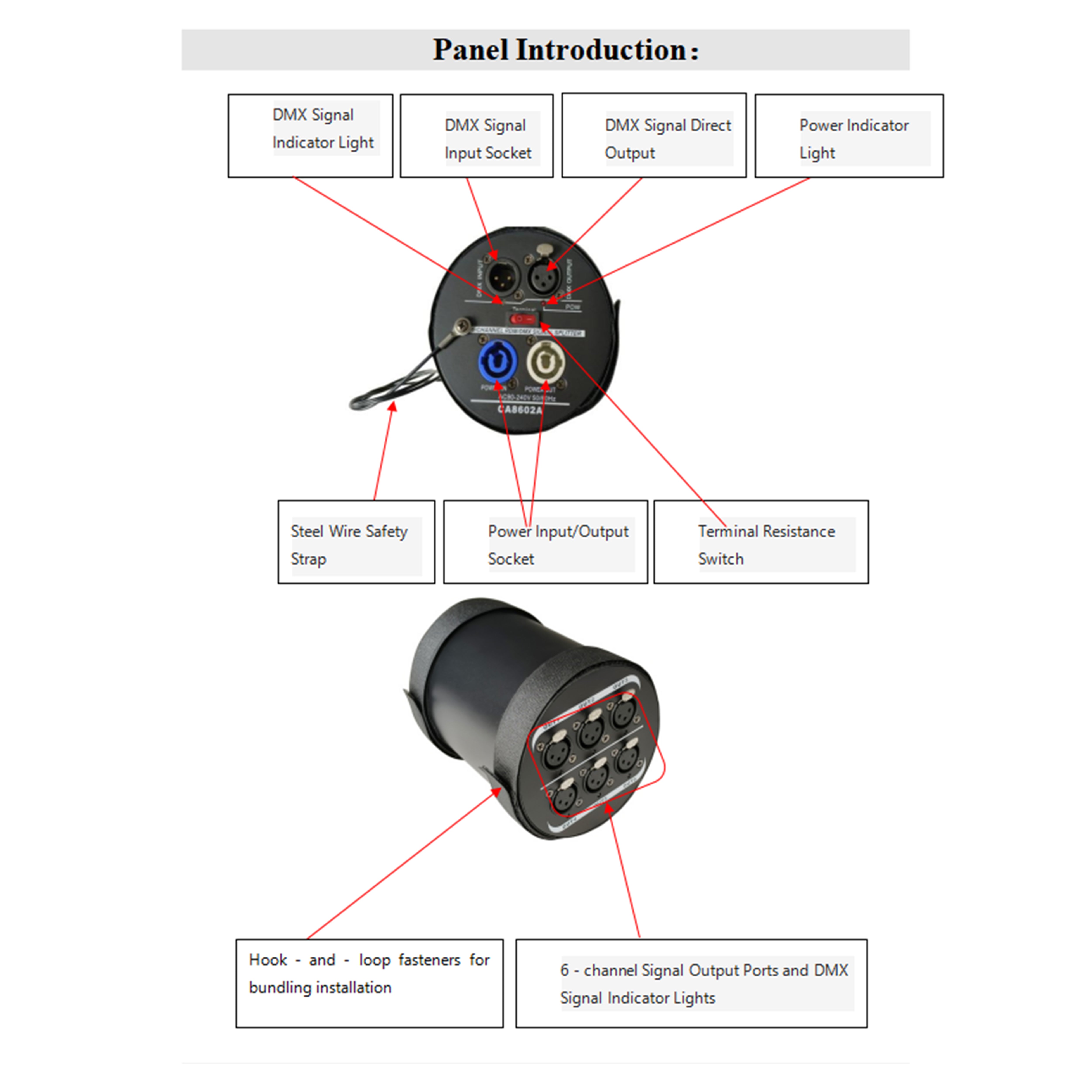 CA8602(6-Channel DMX Signal Splitter)