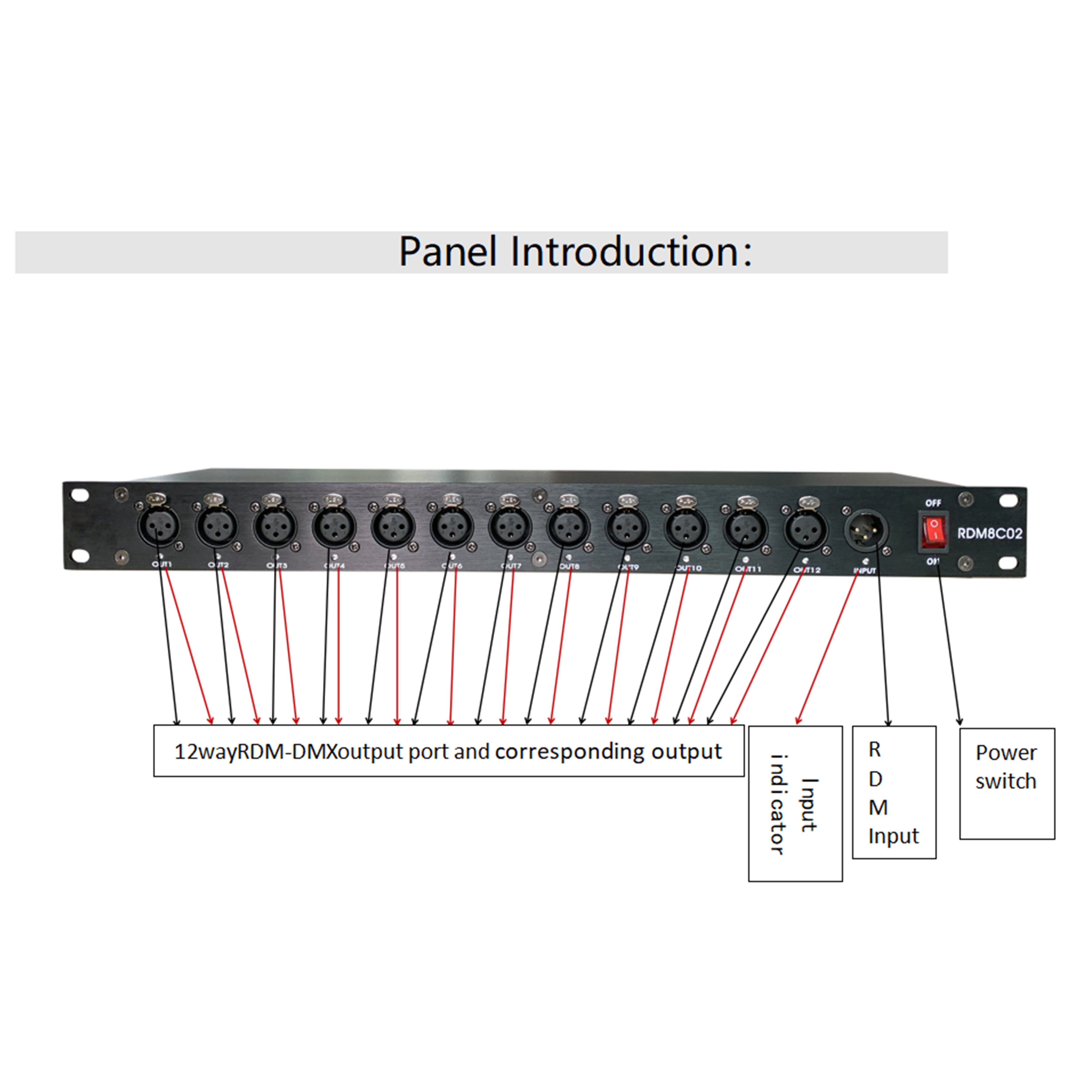 RDM8C02(RDM Splitter 12CH,Supports DMX512-RDM bidirectional communication protocol)