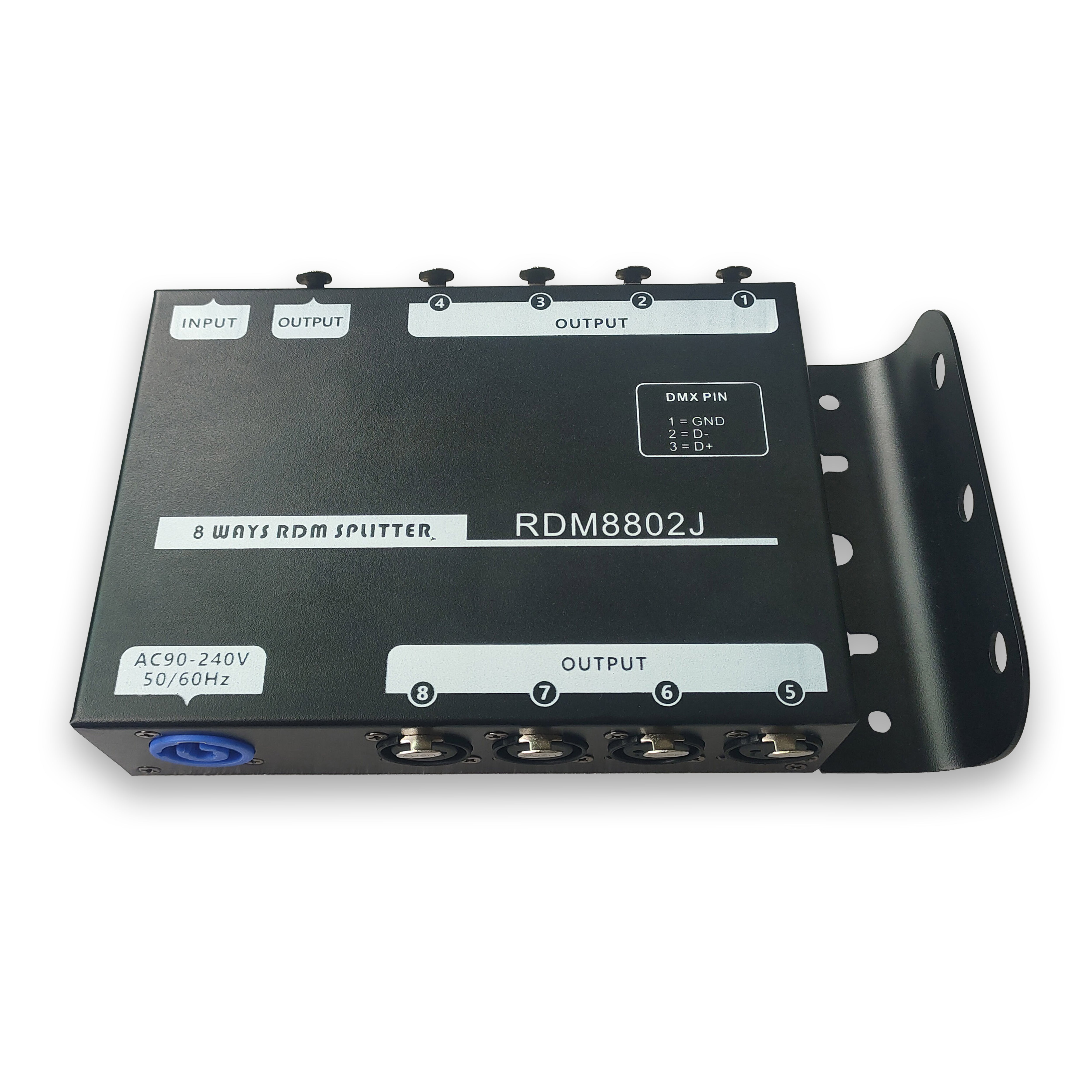 RDM8802J（8Way Hanging RDM Signal Distributor， DMX512-RDM two way communication protocol）