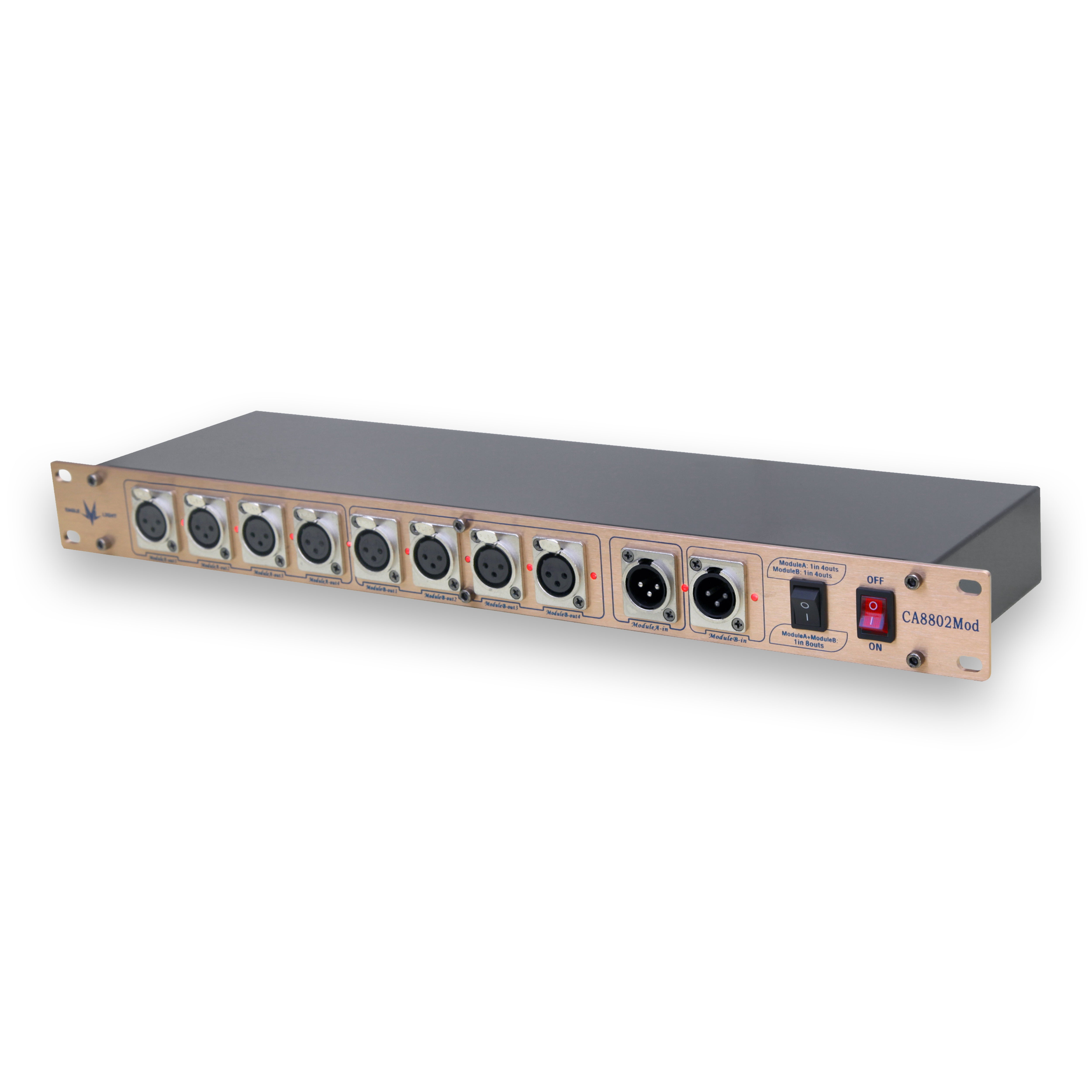 CA8802Mod（DMX Splitter 8CH，Two Work Modes）