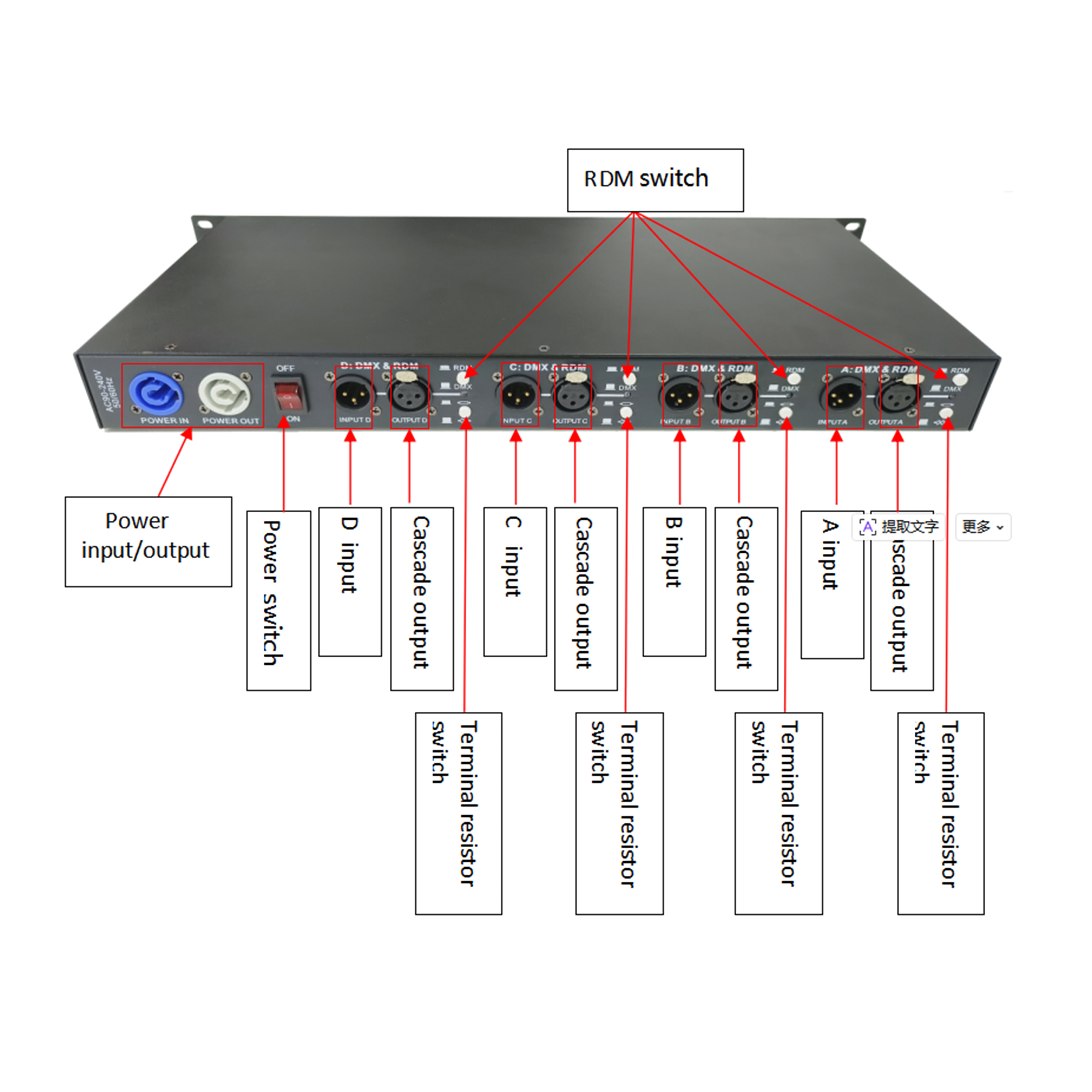 RDM1602（Double Signal Splitter 16CH，Support RDM/DMX signal protocol communication）