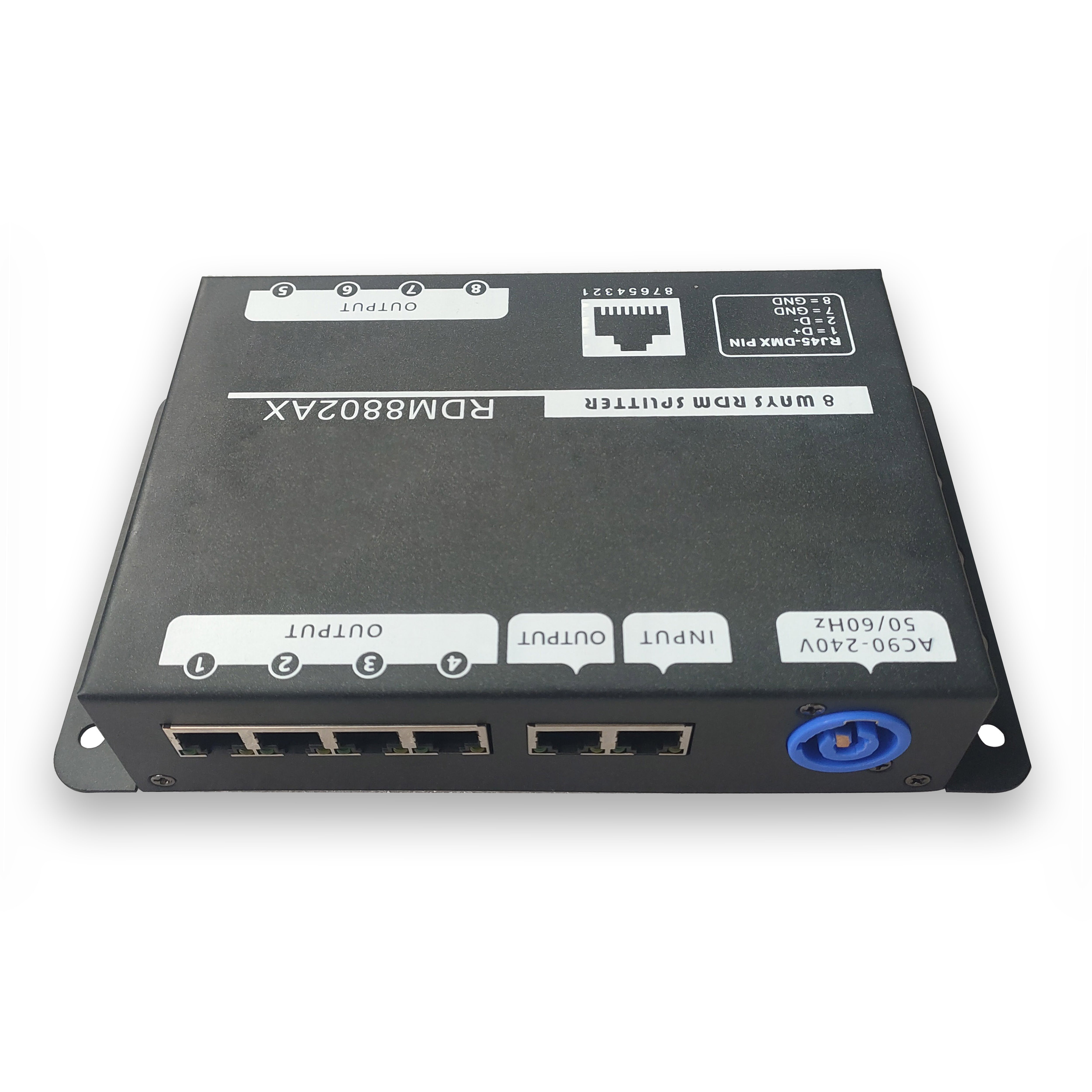 RDM8802AX（8 Way DMX512 Signal Distributor、RJ45）