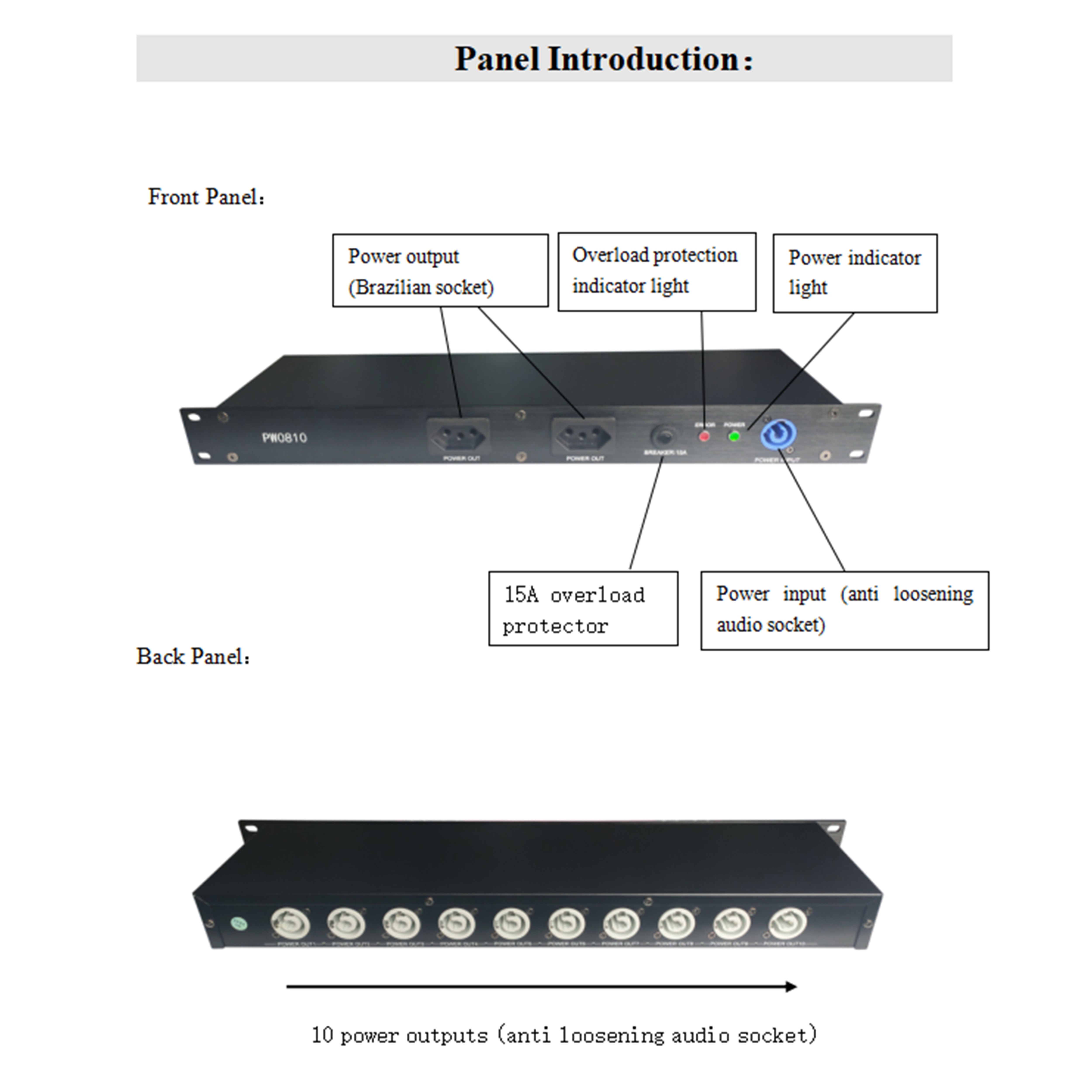 PW0810(10-Channel Cabinet Power Supply Unit)