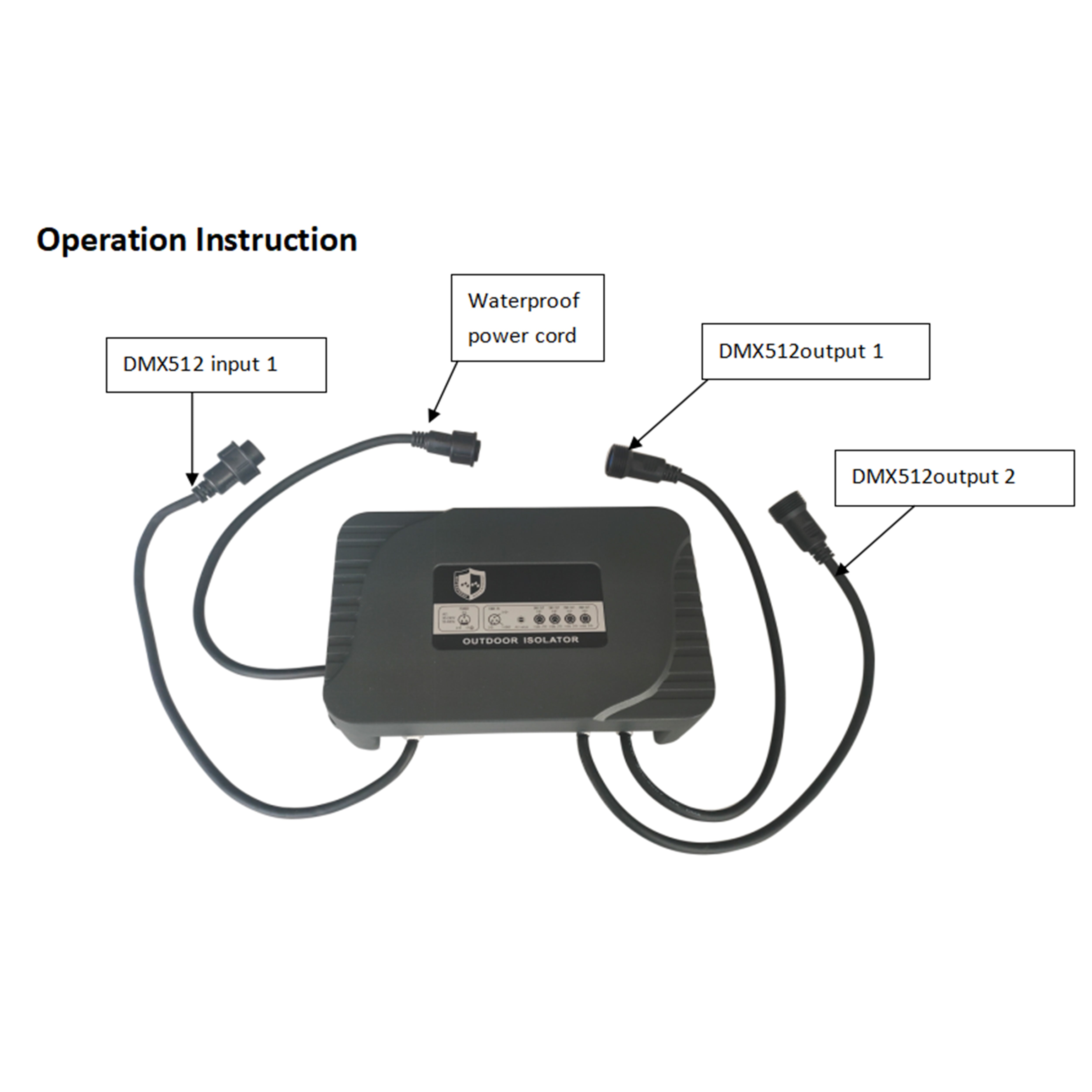 CA8202A（Waterproof 2-Channel Signal Amplifier，1 DMX inputs, 2 DMX outputs）