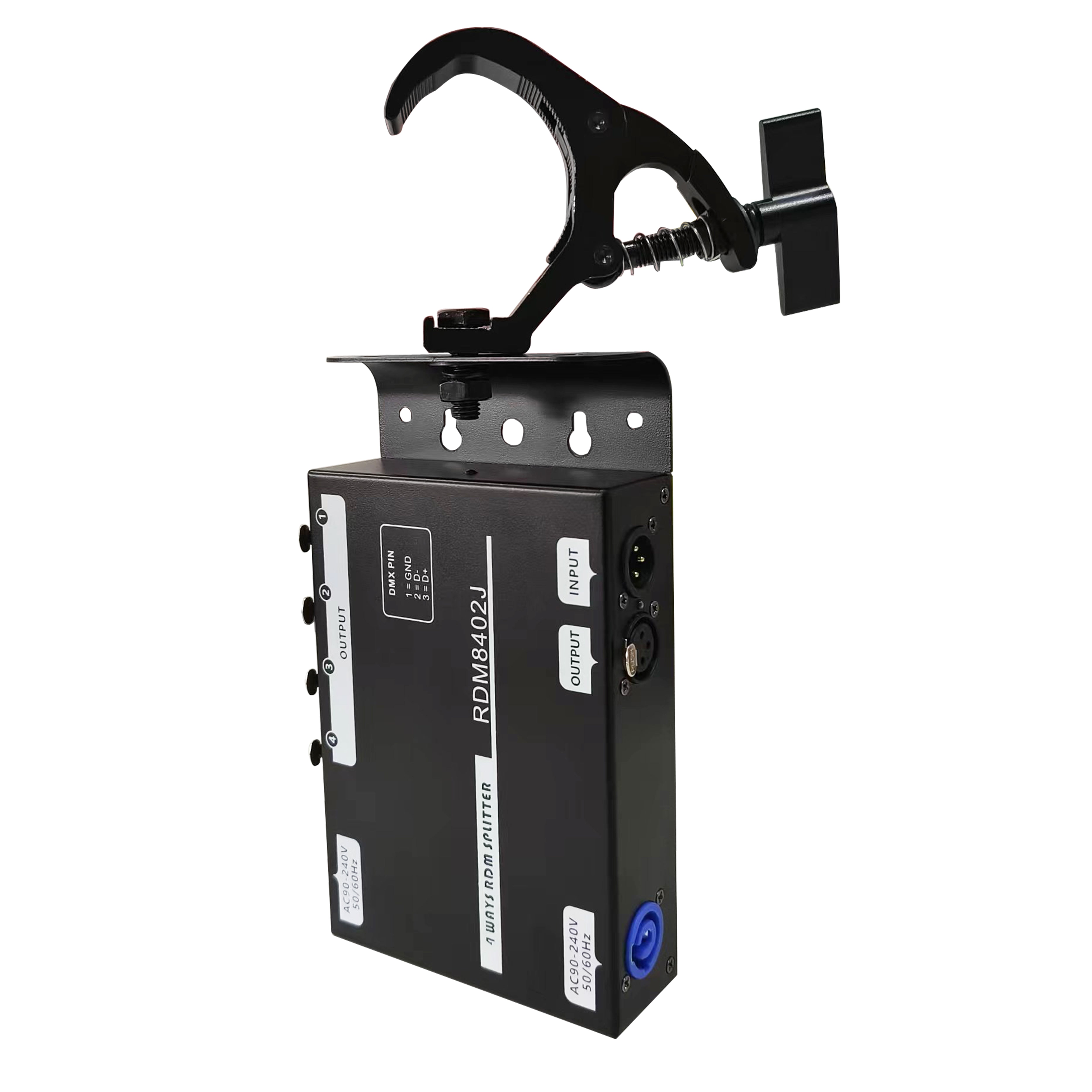 RDM8402J（4Way Hanging RDM Signal Distributor，DMX512-RDM two way communication protocol）