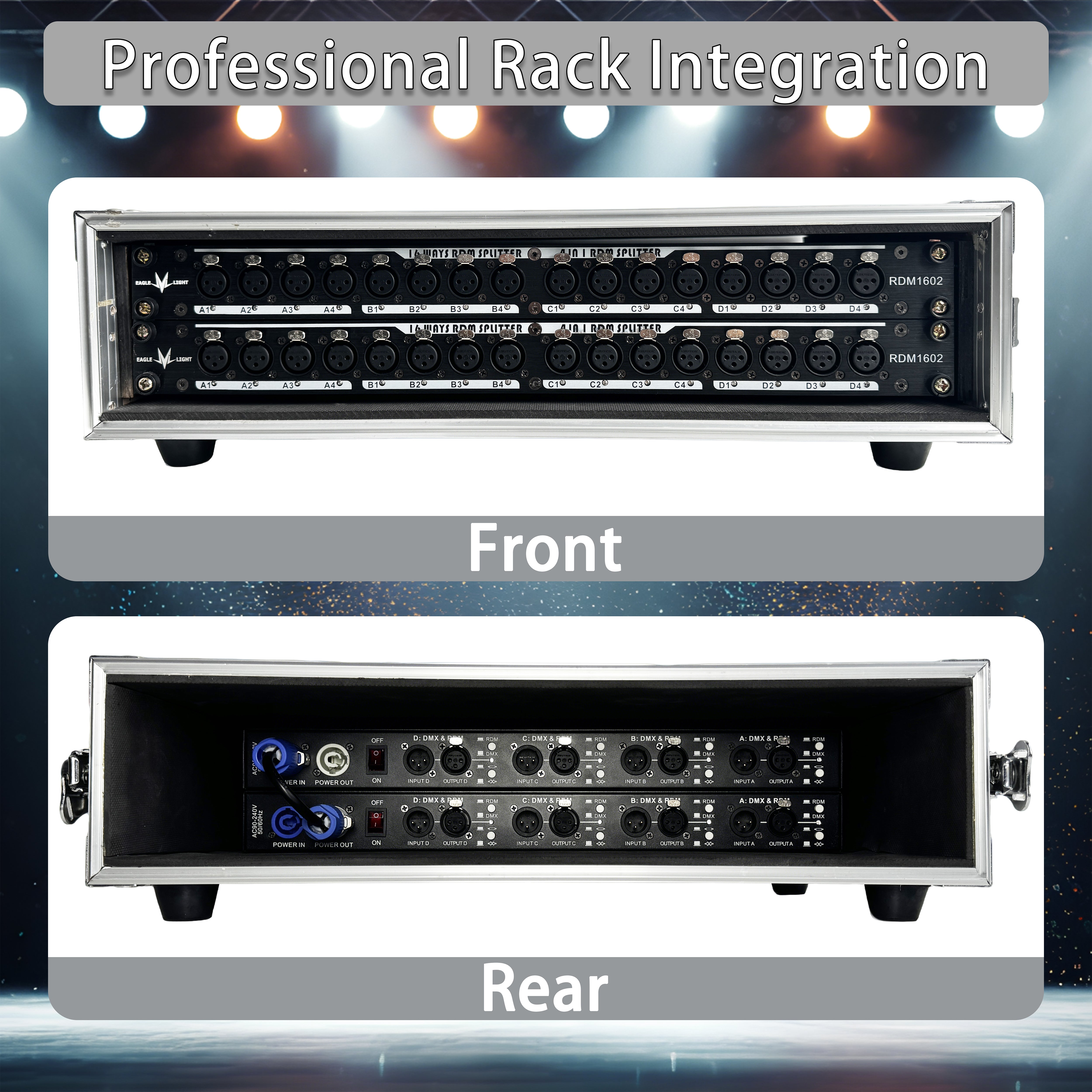 RDM1602（Double Signal Splitter 16CH，Support RDM/DMX signal protocol communication）