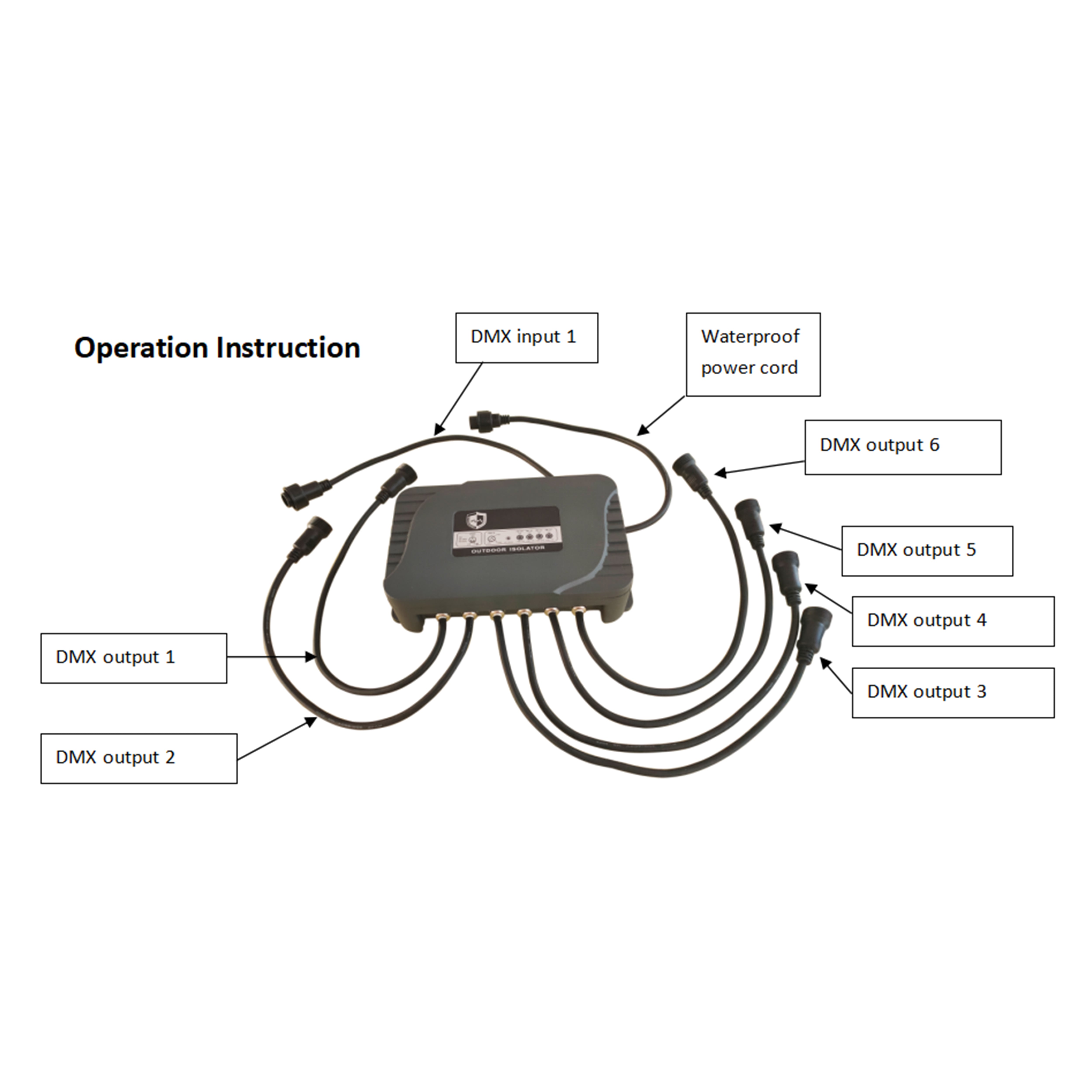 CA8602A（Waterproof 6-Channel Signal Amplifier，1 DMX inputs,6 DMX outputs）